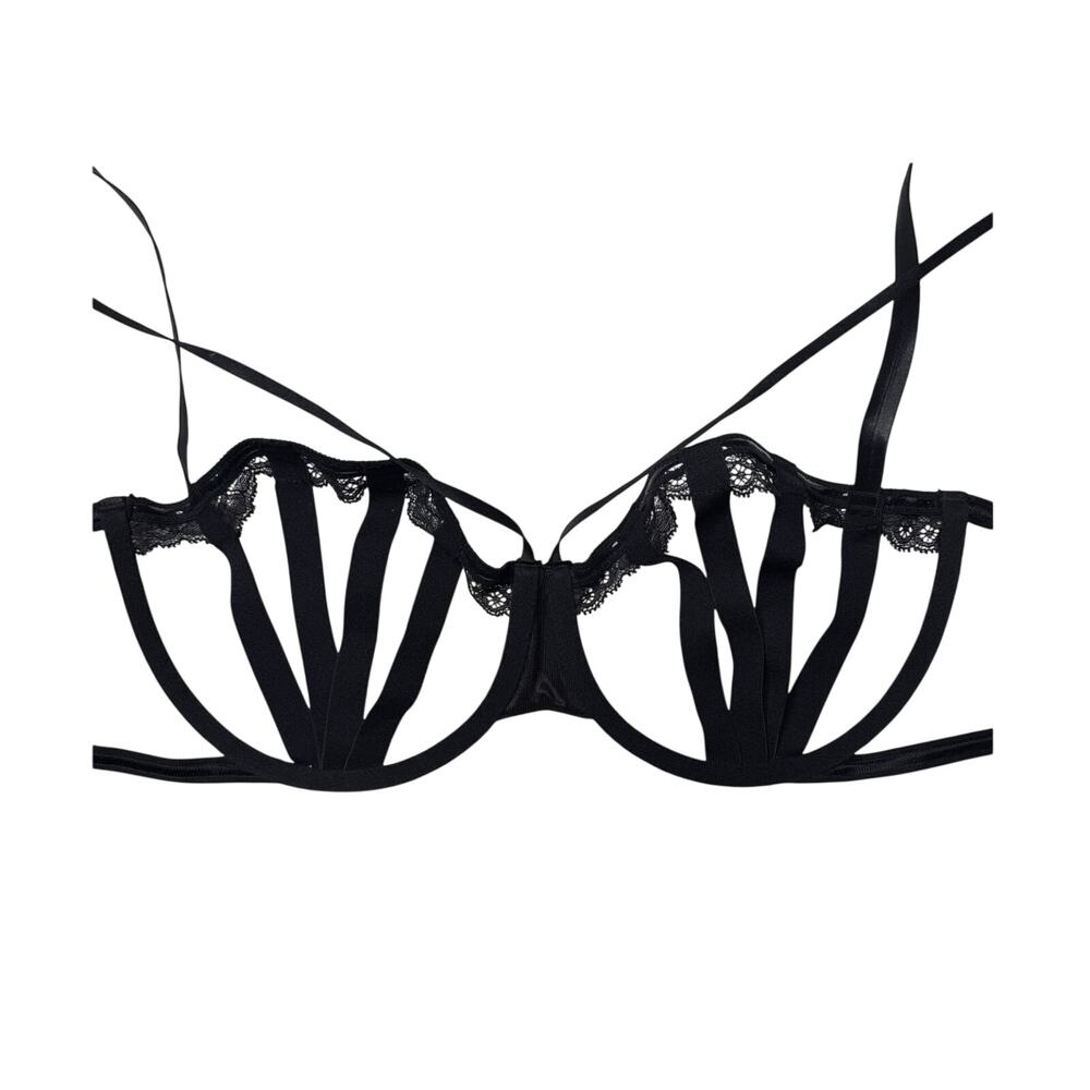 Victoria's Secret Very Sexy Strappy Caged Balconette Bra 34DD NWT - Picture 4 of 12